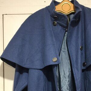 NEW VINTAGE HANDMADE BY VALDECRAFTS WOOL CAPE TRENCH COATS SIZE M